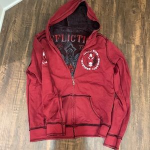 Affliction Reversible Zip Hoodie Sz M